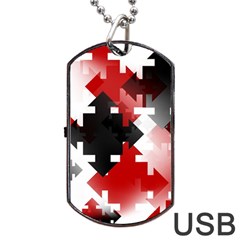 Black And Red Multi Direction Dog Tag Usb Flash (two Sides) by Vaneshart