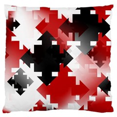 Black And Red Multi Direction Large Cushion Case (two Sides) by Vaneshart