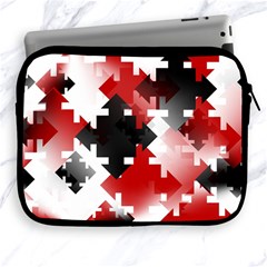 Black And Red Multi Direction Apple Ipad 2/3/4 Zipper Cases by Vaneshart