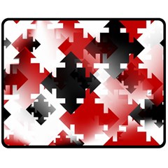 Black And Red Multi Direction Double Sided Fleece Blanket (medium)  by Vaneshart