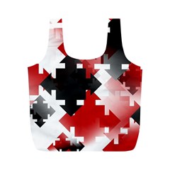 Black And Red Multi Direction Full Print Recycle Bag (m) by Vaneshart