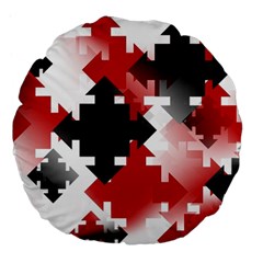 Black And Red Multi Direction Large 18  Premium Flano Round Cushions by Vaneshart