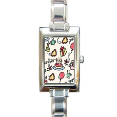 Kids Birthday Rectangle Italian Charm Watch by Vaneshart