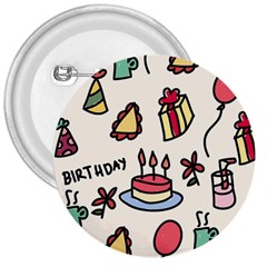 Kids Birthday 3  Buttons by Vaneshart