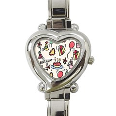 Kids Birthday Heart Italian Charm Watch by Vaneshart