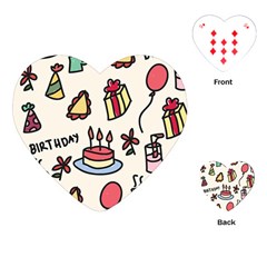 Kids Birthday Playing Cards Single Design (heart) by Vaneshart