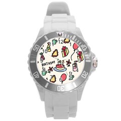 Kids Birthday Round Plastic Sport Watch (l) by Vaneshart