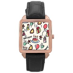 Kids Birthday Rose Gold Leather Watch  by Vaneshart