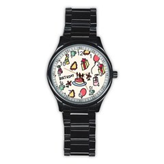 Kids Birthday Stainless Steel Round Watch by Vaneshart