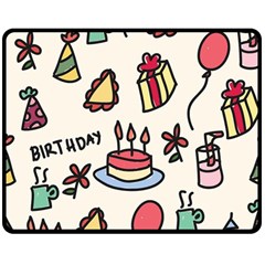 Kids Birthday Double Sided Fleece Blanket (medium)  by Vaneshart