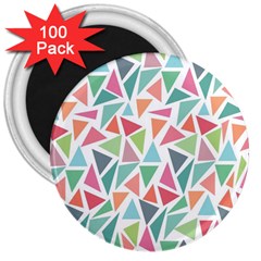 Colorful Triangle Vector Pattern 3  Magnets (100 Pack) by Vaneshart