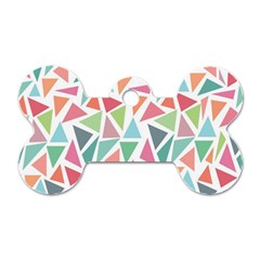 Colorful Triangle Vector Pattern Dog Tag Bone (two Sides) by Vaneshart