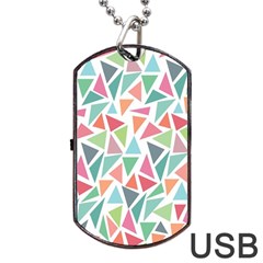 Colorful Triangle Vector Pattern Dog Tag Usb Flash (one Side) by Vaneshart