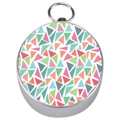 Colorful Triangle Vector Pattern Silver Compasses by Vaneshart