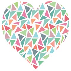 Colorful Triangle Vector Pattern Wooden Puzzle Heart