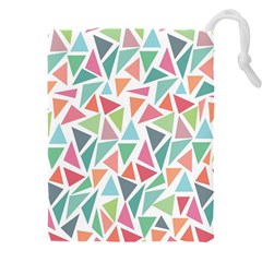 Colorful Triangle Vector Pattern Drawstring Pouch (4xl) by Vaneshart