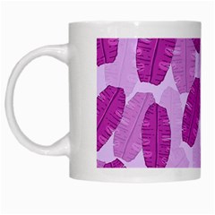 Exotic Tropical Leafs Watercolor Pattern White Mugs by Vaneshart