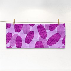 Exotic Tropical Leafs Watercolor Pattern Hand Towel by Vaneshart