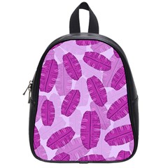 Exotic Tropical Leafs Watercolor Pattern School Bag (small) by Vaneshart