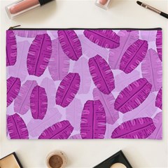 Exotic Tropical Leafs Watercolor Pattern Cosmetic Bag (xxxl) by Vaneshart