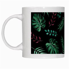 Tropical Leaves Pattern White Mugs by Vaneshart