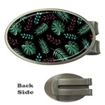 Tropical Leaves Pattern Money Clips (Oval)  Front