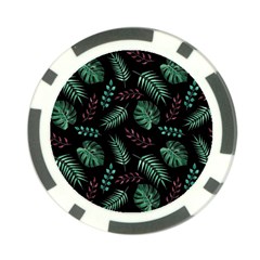 Tropical Leaves Pattern Poker Chip Card Guard by Vaneshart