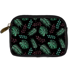 Tropical Leaves Pattern Digital Camera Leather Case by Vaneshart