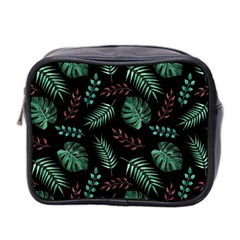 Tropical Leaves Pattern Mini Toiletries Bag (two Sides) by Vaneshart