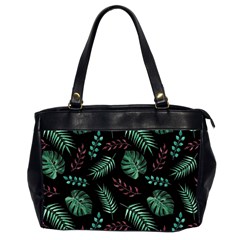 Tropical Leaves Pattern Oversize Office Handbag (2 Sides) by Vaneshart