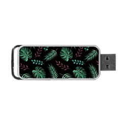 Tropical Leaves Pattern Portable Usb Flash (two Sides) by Vaneshart