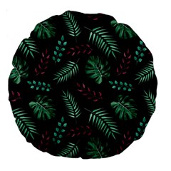 Tropical Leaves Pattern Large 18  Premium Round Cushions by Vaneshart