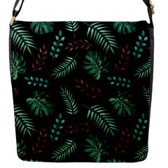 Tropical Leaves Pattern Flap Closure Messenger Bag (s) by Vaneshart