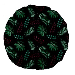 Tropical Leaves Pattern Large 18  Premium Flano Round Cushions by Vaneshart