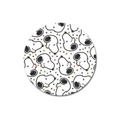 Dog Pattern Magnet 3  (round) by Vaneshart