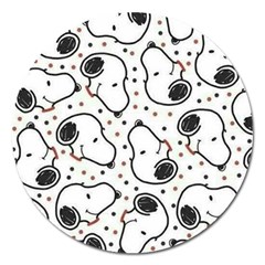 Dog Pattern Magnet 5  (round) by Vaneshart