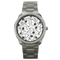 Dog Pattern Sport Metal Watch by Vaneshart