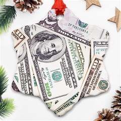 Mixed Dollars Snowflake Ornament (two Sides) by Vaneshart