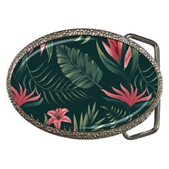 Tropical Flowers Pattern Tekstura Fon Background Pattern Belt Buckles by Vaneshart