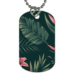 Tropical Flowers Pattern Tekstura Fon Background Pattern Dog Tag (one Side) by Vaneshart