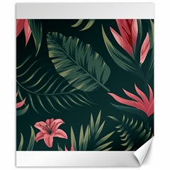 Tropical Flowers Pattern Tekstura Fon Background Pattern Canvas 8  X 10  by Vaneshart