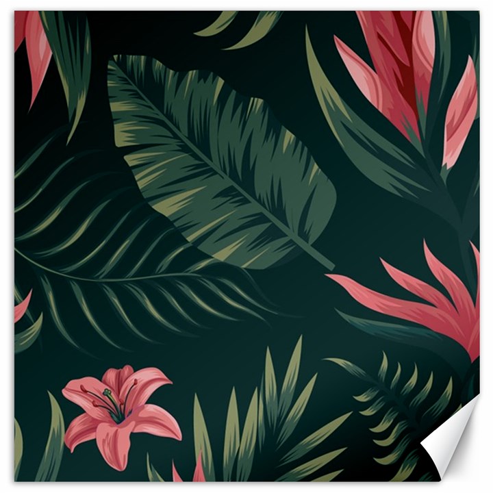 Tropical Flowers Pattern Tekstura Fon Background Pattern Canvas 12  x 12 