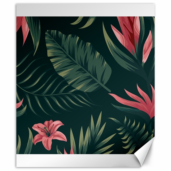 Tropical Flowers Pattern Tekstura Fon Background Pattern Canvas 20  x 24 