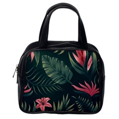 Tropical Flowers Pattern Tekstura Fon Background Pattern Classic Handbag (one Side) by Vaneshart