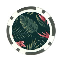 Tropical Flowers Pattern Tekstura Fon Background Pattern Poker Chip Card Guard (10 Pack) by Vaneshart