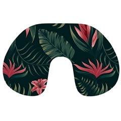 Tropical Flowers Pattern Tekstura Fon Background Pattern Travel Neck Pillow by Vaneshart