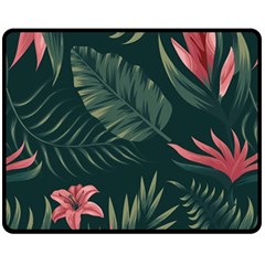 Tropical Flowers Pattern Tekstura Fon Background Pattern Double Sided Fleece Blanket (medium)  by Vaneshart