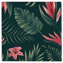 Tropical Flowers Pattern Tekstura Fon Background Pattern Wooden Puzzle Square