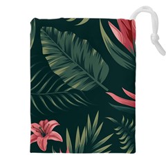 Tropical Flowers Pattern Tekstura Fon Background Pattern Drawstring Pouch (4xl)