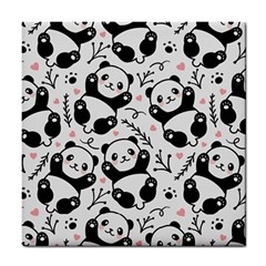 Panda Pattern Tile Coaster by Vaneshart